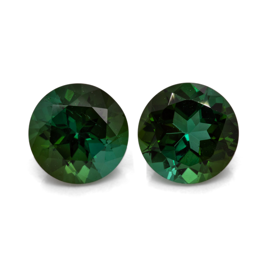 Turmalin Paar - grün, rund, 6x6 mm, 1.69 cts, Nr. TR99392