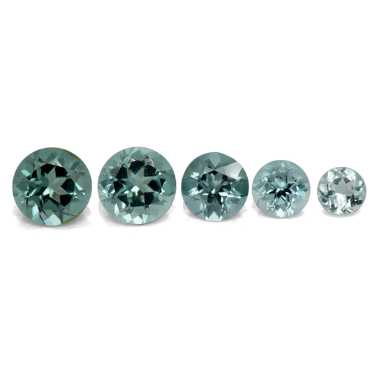 Turmalin im Set - blau, rund, 0.84 cts, Nr. SET99058