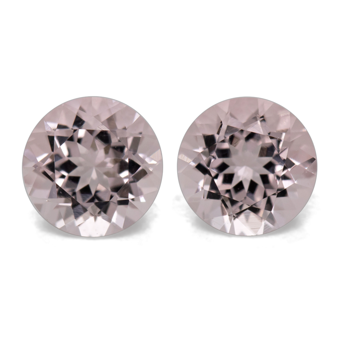 Morganit Paar - rosa, rund, 5x5 mm, 0.87 - 0.91 cts, Nr. MO46007