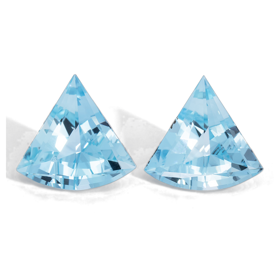 Aquamarin Paar - AA, fancy, 12.3x13 mm, 6.59 cts, Nr. A99073