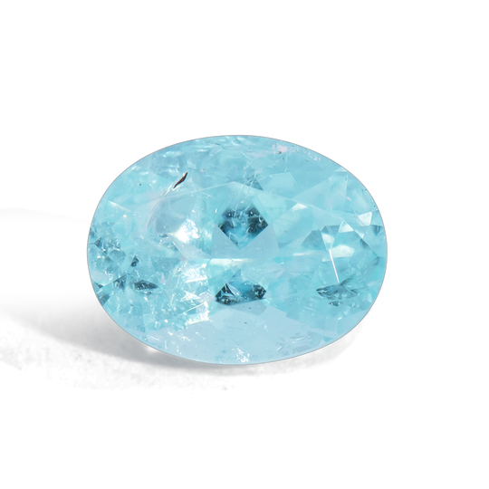 Paraiba Turmalin - blau, oval, 6x4.6 mm, 0.59 cts, Nr. PT90018