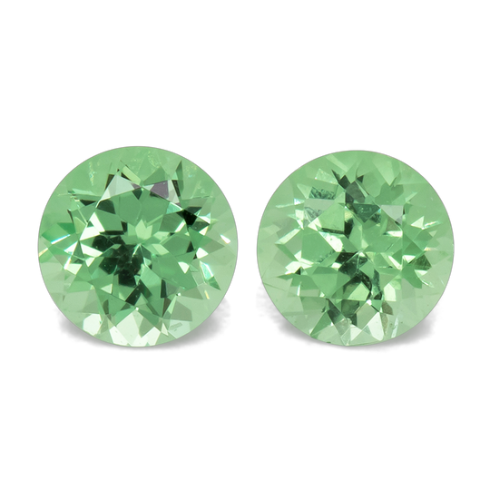 Tsavorit Paar - grün, rund, 3.3x3.3 mm, 0.33 cts, Nr. TS91015