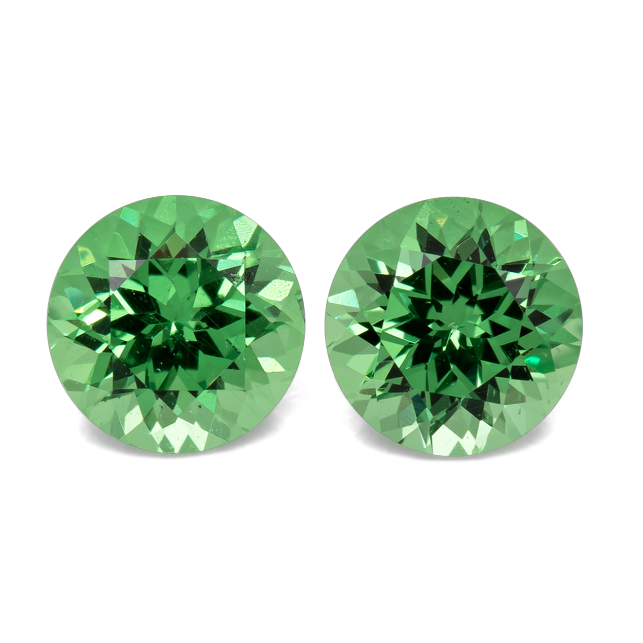 Tsavorite Pair - green, round, 4.5x4.5 mm, 0.84 cts, No. TS91012