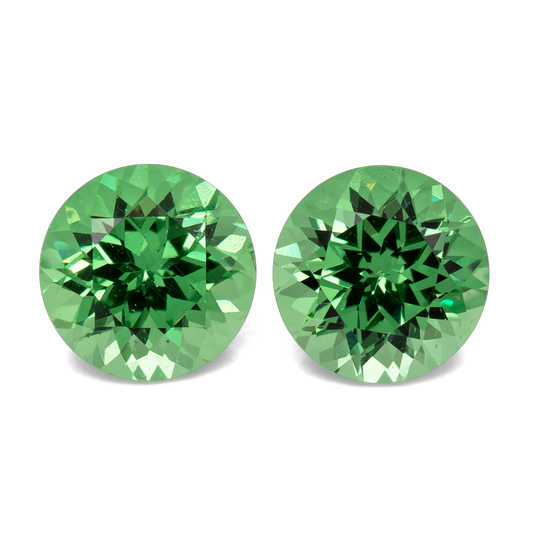 Tsavorit Paar - grün, rund, 4.5x4.5 mm, 0.84 cts, Nr. TS91012