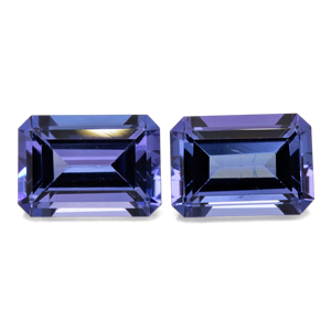 Tansanit Paar - AA, achteck, 7x5 mm, 2.12 cts, Nr. TZ99022