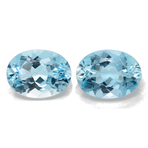 Aquamarine Pair - AA, oval, 8x6 mm, 2.16 cts, No. A99036