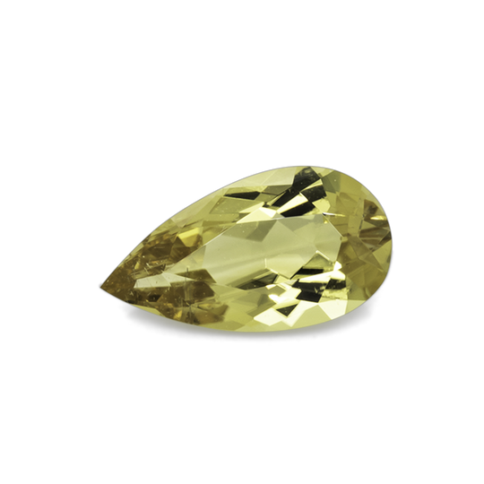 Tourmaline - yellow, pearshape, 11x6 mm, 1.46 cts, No. TR101334
