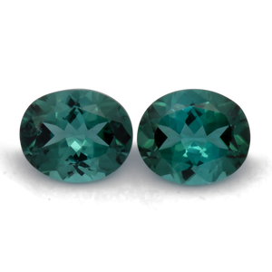 Turmalin Paar - grün & blau, oval, 6x5 mm, 1.16 cts, Nr. TR991101