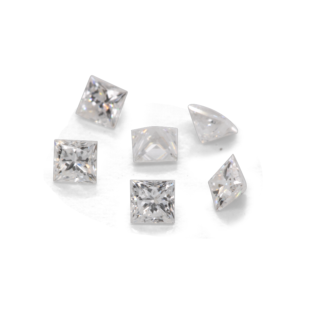 Diamond - fine white, FL, princess cut, 1.8x1.8 mm, approx. 0.04 cts, No. D50001