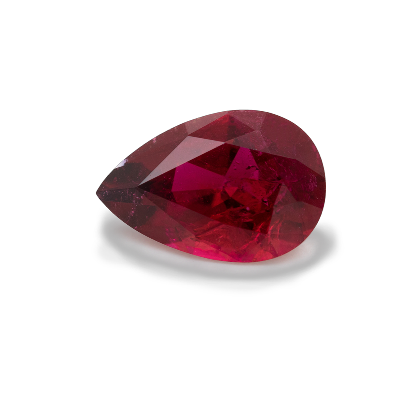 Rubellite - red, pearshape, 9x6 mm, 1.16 cts, No. RUB10001