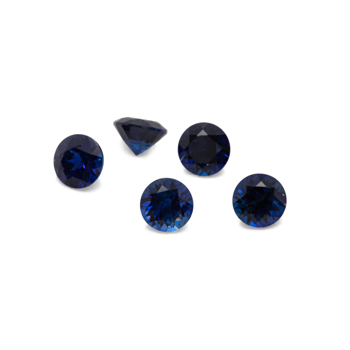 Sapphire - dark blue, round, 2x2 mm, approx. 0.04 cts, No. XSR11125