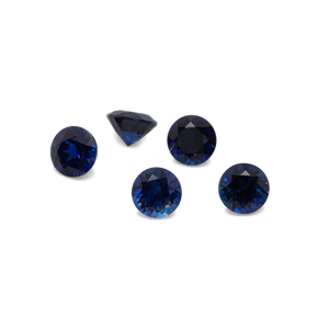 Sapphire - dark blue, round, 2x2 mm, approx. 0.04 cts, No. XSR11125