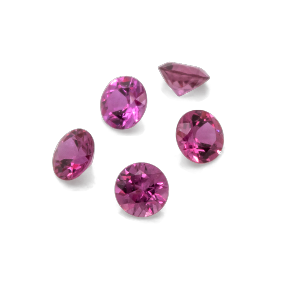 Sapphire - pink, round, 1.5x1.5 mm, approx. 0.02 cts, No. XSR11158