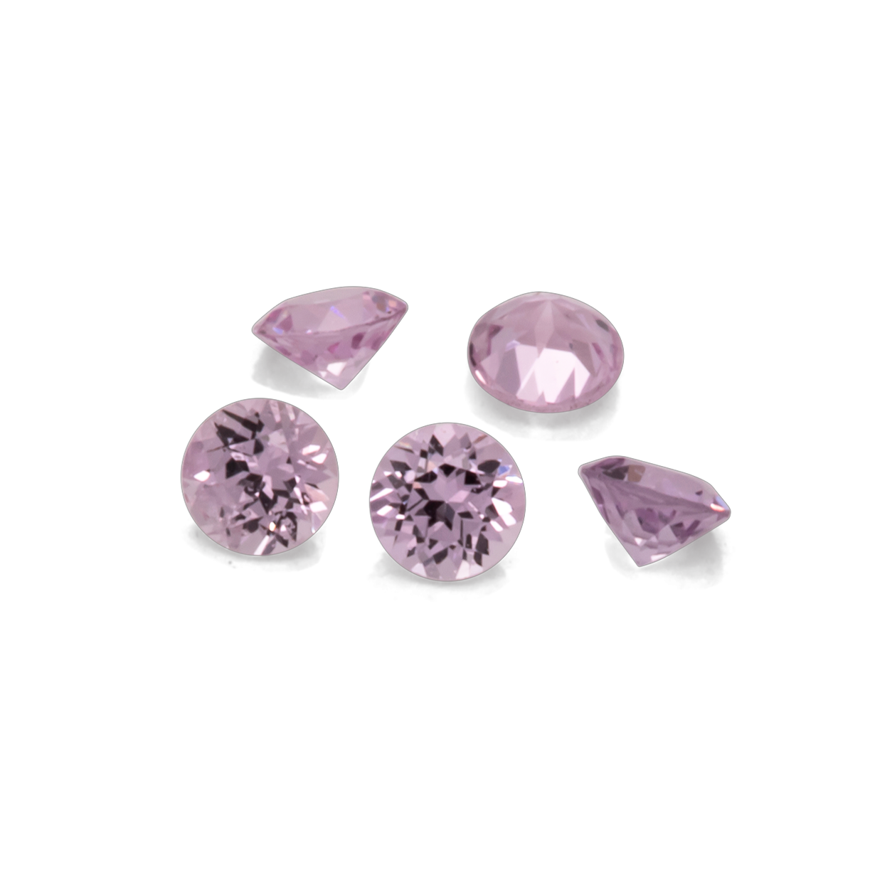 Sapphire - light pink, round, 1.5x1.5 mm, approx. 0.02 cts, No. XSR11173