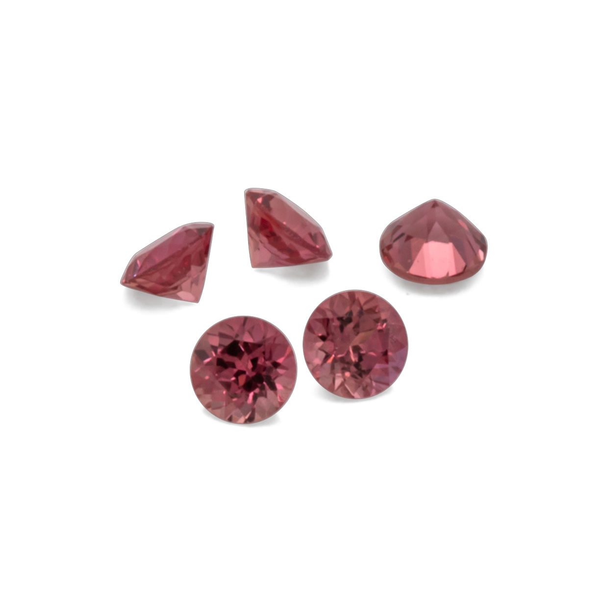 Sapphire - red, round, 1.5x1.5 mm, approx. 0.02 cts, No. XSR11163