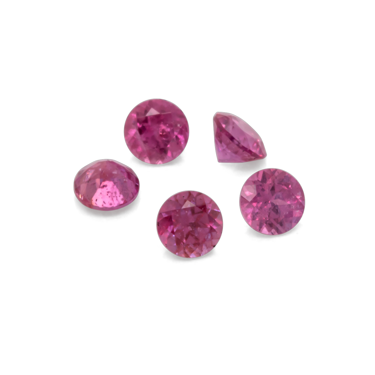 Sapphire - red/pink, round, 2x2 mm, approx. 0.04 cts, No. XSR11159