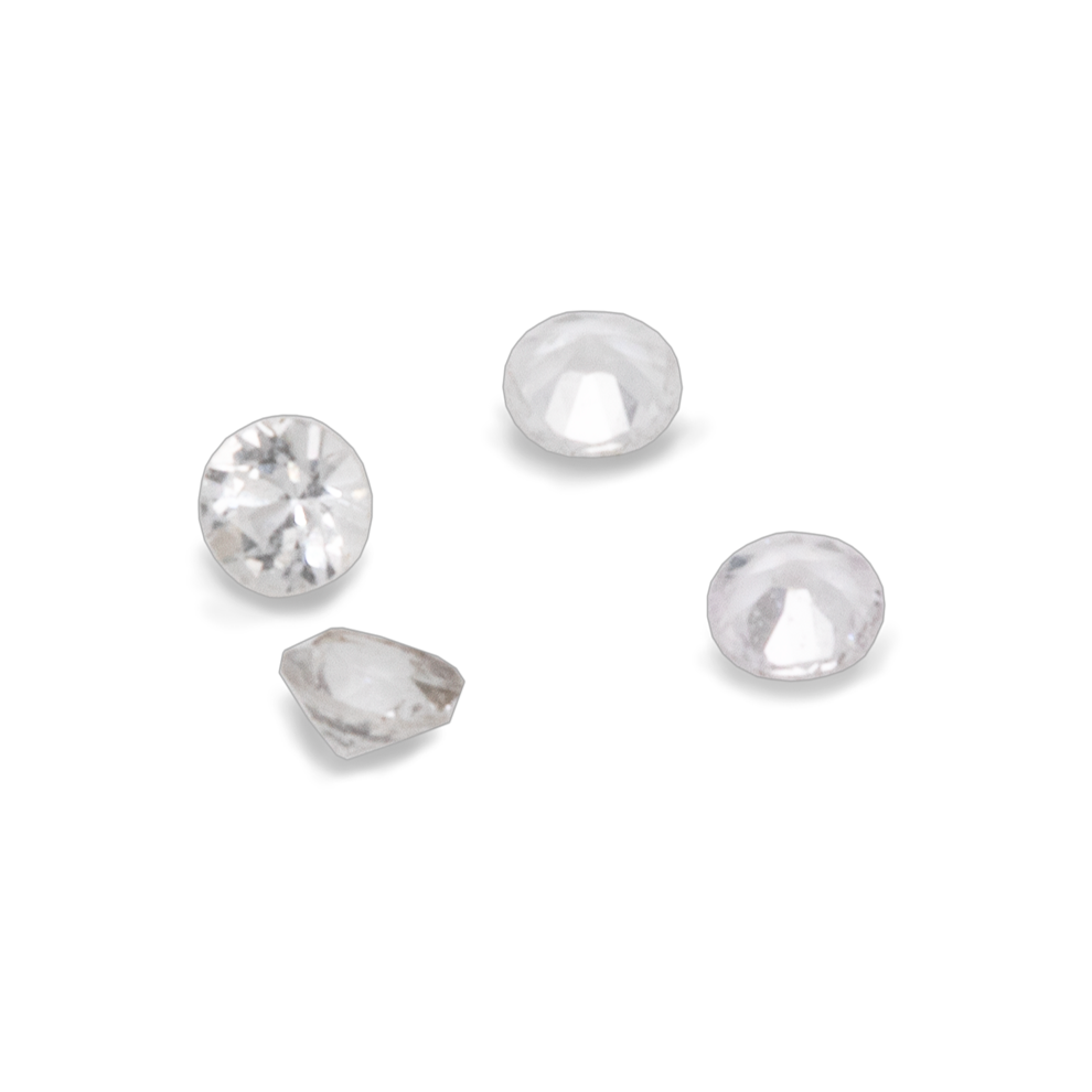 Sapphire - white, round, 1x1 mm, approx. 0.05 cts No. XSR11102