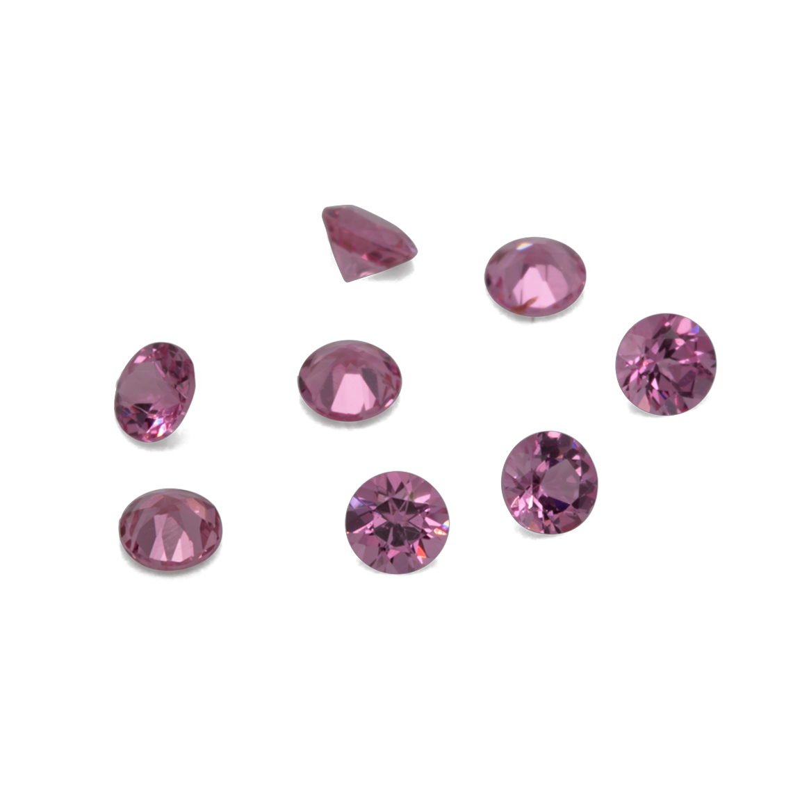 Spinel - pink, round, 2x2 mm, approx. 0.03 cts, No. SP90001