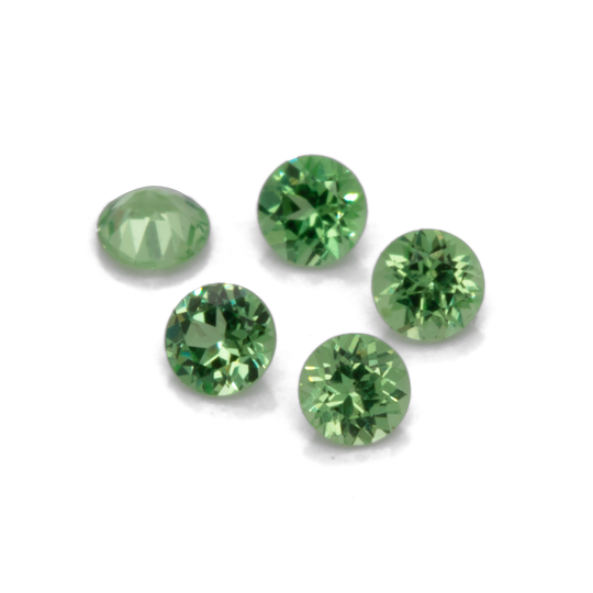 Tsavorit - grün, rund, 1,8x1,8 mm, 0,023-0,034 cts, Nr. TS27001