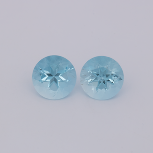 Aquamarin AA Paar - blau, rund, 7x7 mm, 2.27 cts, Nr. A99082