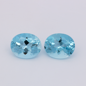 Aquamarin Paar - blau, oval, 11.2x9.1 mm, 6.78 cts, Nr. A99093