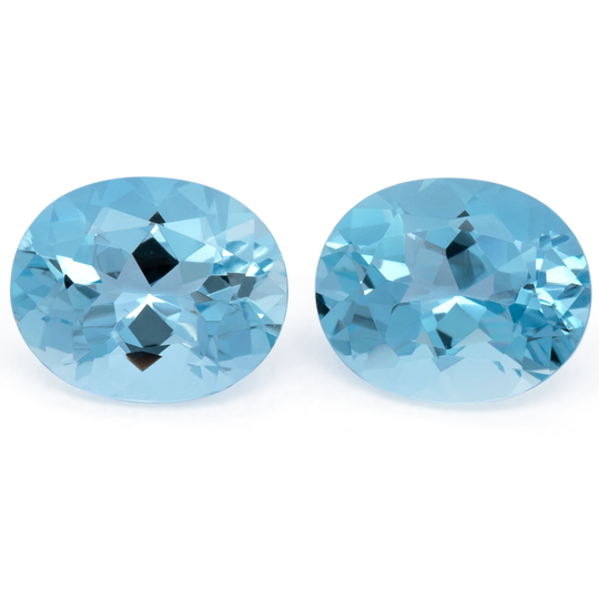 Aquamarin Paar - blau, oval, 11.2x9.1 mm, 6.78 cts, Nr. A99093