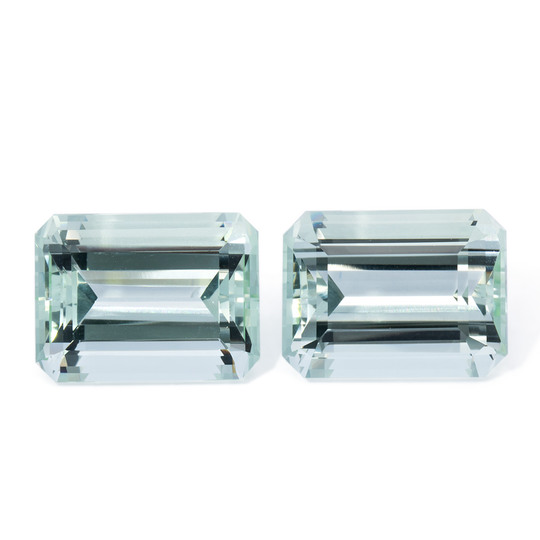 Beryll Paar - grün, achteck, 16x12 mm, 23.15 cts, Nr. BY90049