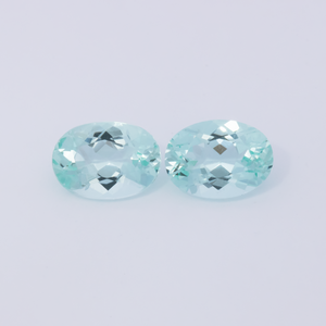 Beryll Paar - blau, oval, 7x5 mm, 1.43 cts, Nr. BY90051