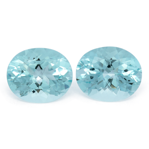 Beryll Paar - blau, oval, 12x10 mm, 8.26 cts, Nr. BY90096
