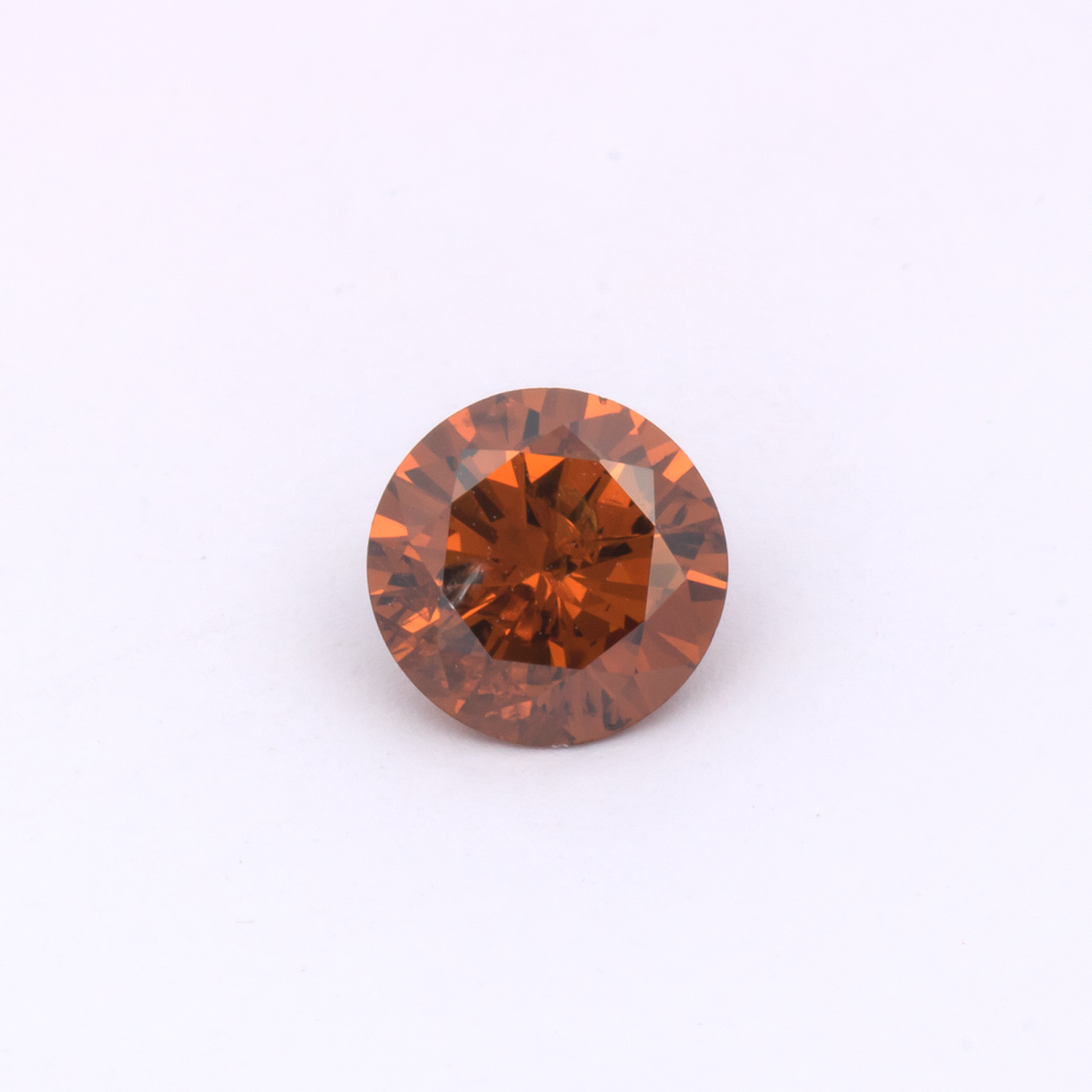 Diamant - braun & orange, rund, 6.4x6.4 mm, 0.87 cts, Nr. DT1011
