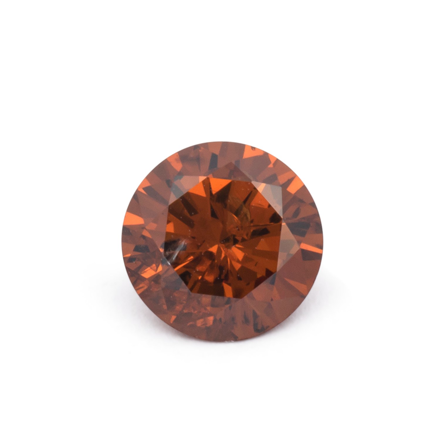 Diamant - braun & orange, rund, 6.4x6.4 mm, 0.87 cts, Nr. DT1011