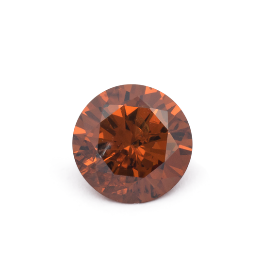 Diamant - braun & orange, rund, 6.4x6.4 mm, 0.87 cts, Nr. DT1011