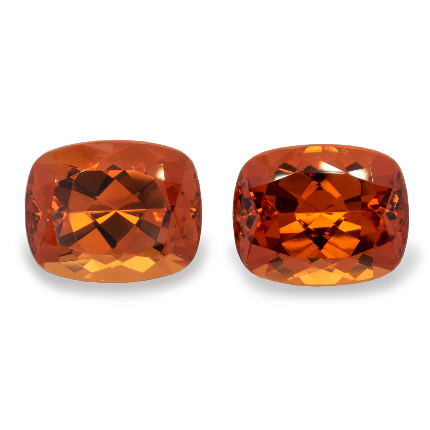 Mandarin Granat Paar - orange, antik, 10x8 mm, 8,84 cts, Nr. MG16002