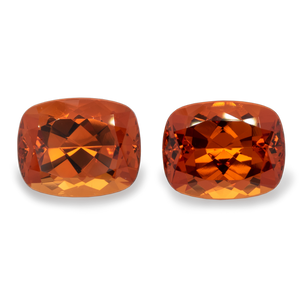 Mandarin Granat Paar - orange, antik, 10x8 mm, 8,84 cts, Nr. MG16002