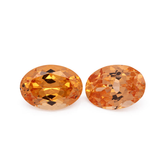 Mandarin Granat Paar - orange, oval, 7x5 mm, 2.09 cts, Nr. MG99084