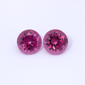 Rhodolith Paar - rot, rund, 5x5 mm, 1.21 cts, Nr. RD25004