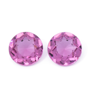 Rhodolith Paar - rot, rund, 4x4 mm, 0.53 cts, Nr. RD25007