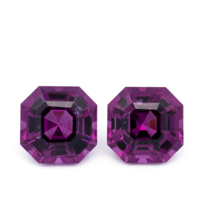 Royal Purple Garnet Paar - lila, asscher, 4.5x4.5 mm, 1.01 cts, Nr. RP94015