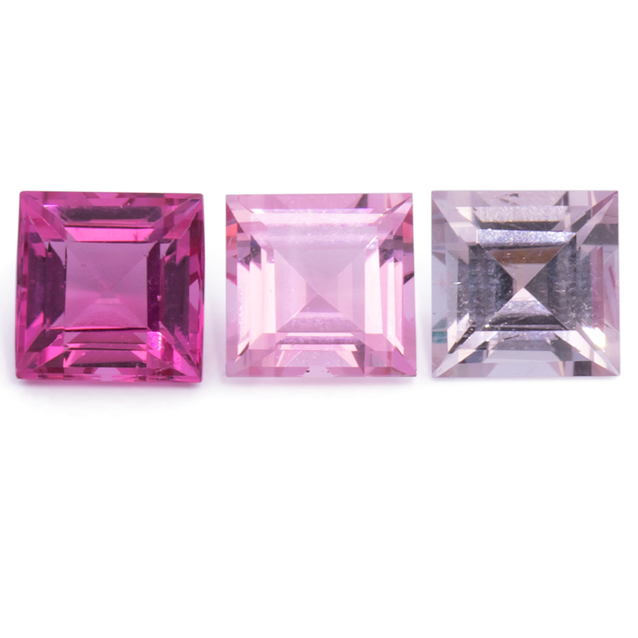 Turmalin im Set - rosa, rechteck, 5x5 mm, 1.83 cts, Nr. SET99071