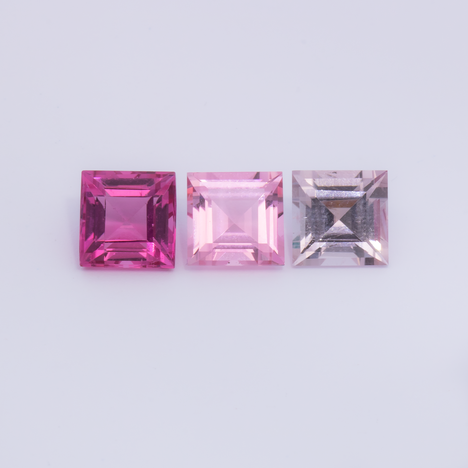 Turmalin im Set - rosa, rechteck, 5x5 mm, 1.83 cts, Nr. SET99071