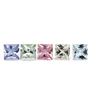 Pastellfarben im Set - bunt, rechteck, 4.5x4.5 mm, 1.97 cts, Nr. SET99076