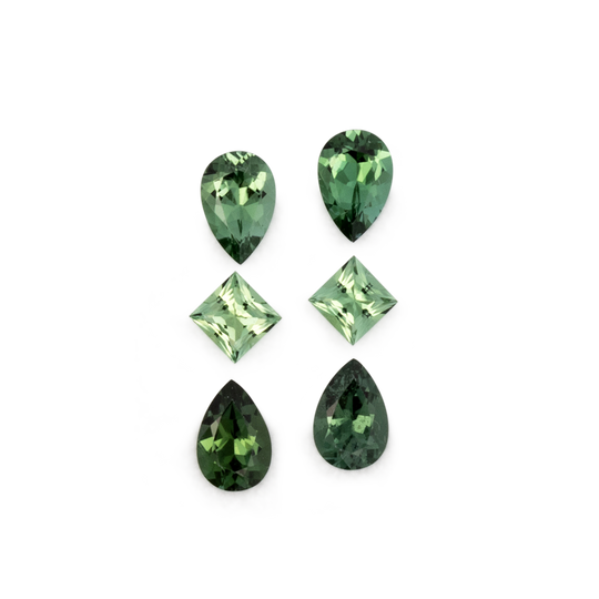 Turmalin im Set - grün, birnform & rechteck, 6.0x4.0 & 3.5x3.5 & 6.0x4.0 mm, 1.89 cts, Nr. SET99077