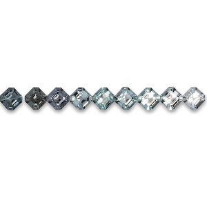 Spinell im Set - grau, asscher, 4.0x4.0 mm, 3.21 cts, Nr. SET99093