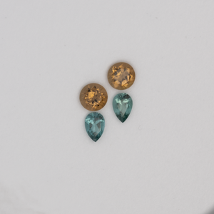Turmalin im Set - grün & braun, rund & birnform, 5.6x5.6 mm, 2.01 cts, Nr. SET99095