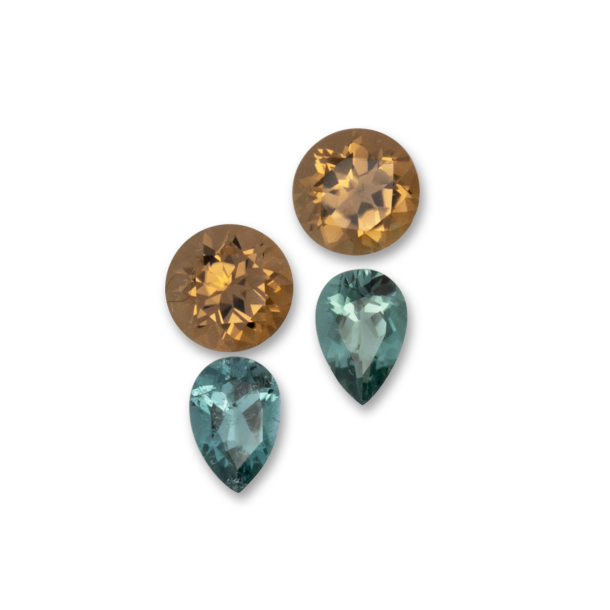 Turmalin im Set - grün & braun, rund & birnform, 5.6x5.6 mm, 2.01 cts, Nr. SET99095