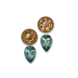 Turmalin im Set - grün & braun, rund & birnform, 5.6x5.6 mm, 2.01 cts, Nr. SET99095