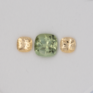 Beryll,Turmalin im Set - grün & gelb, antik, 9.2x9.2 mm, 5.45 cts, Nr. SET99104
