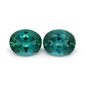 Turmalin Paar - blau & grün, oval, 6x5 mm, 1.26 cts, Nr. TR991100