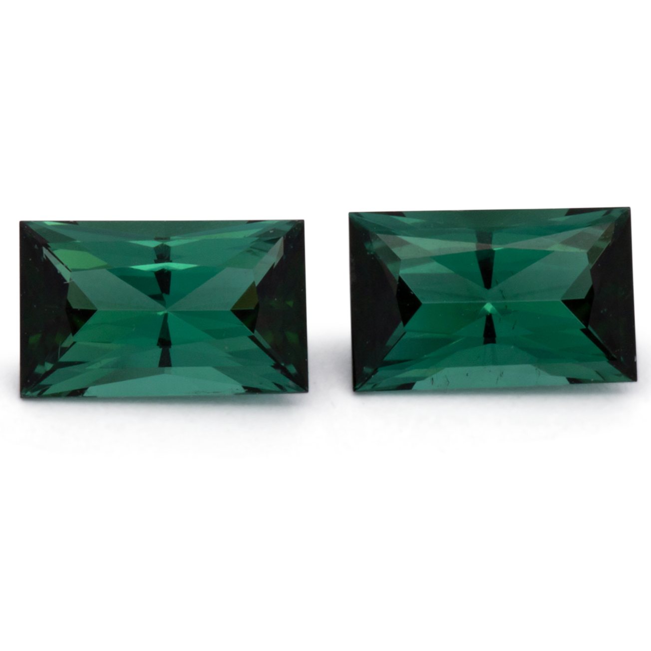 Turmalin Paar - grün, rechteck, 8x5 mm, 2.10 cts, Nr. TR991110
