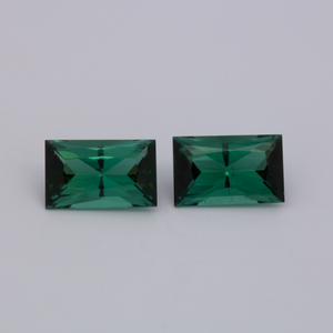 Turmalin Paar - grün, baguette, 8x5 mm, 2.10 cts, Nr. TR991110